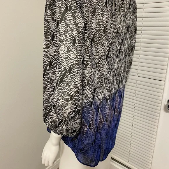 I.N. Studio Ombre Blouse Women SZ L White/Grey/Purple - Picture 5 of 10